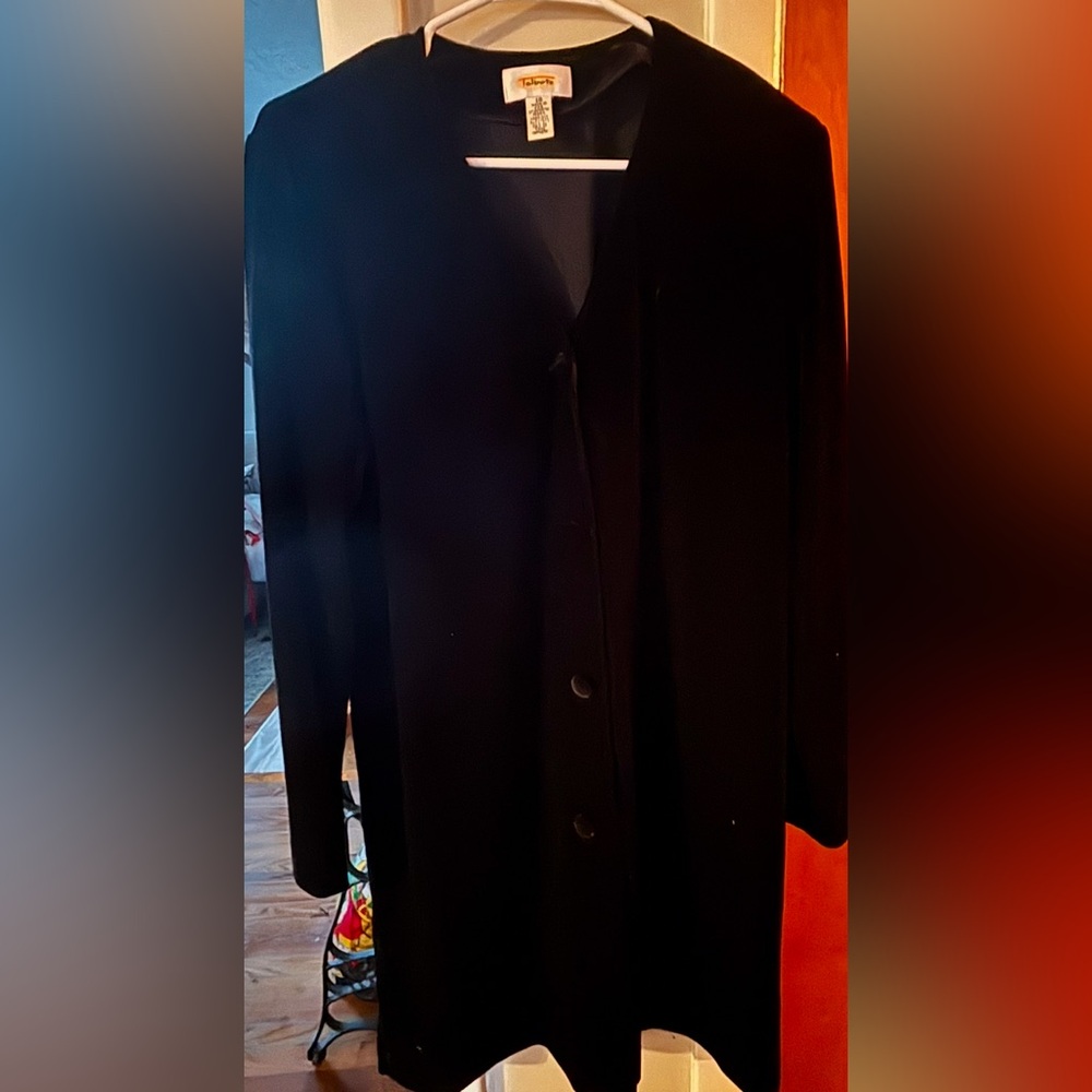 Talbots size 10 Black Velvet long sleeve dresss